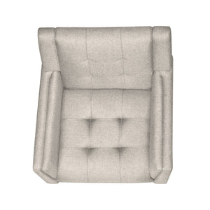 English Elm Mid-century Waffle Tufted Club Chair Solid Wood Splayed Legs Reading Lounge Accent Beige N776P379535I