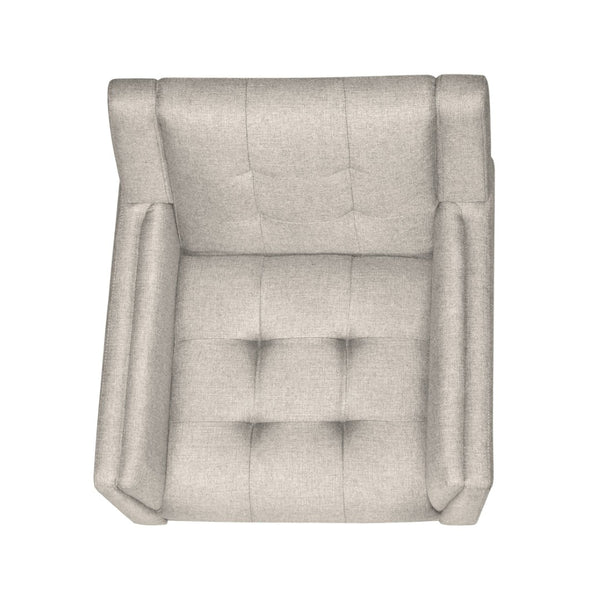 English Elm Mid-century Waffle Tufted Club Chair Solid Wood Splayed Legs Reading Lounge Accent Beige N776P379535I