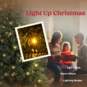 English Elm 5 Ft Slim Whimsical Bent Top Prelit Fir Tree with 100 Warm White Leds Metal Stand T3971P390053