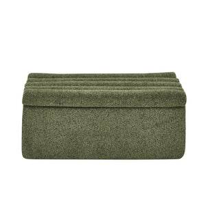 English Elm The Chenille Modular Ottoman Plush Foam Seat Flexible Footrest for Living Rooms Green W1413P298066