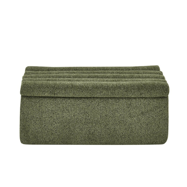 English Elm The Chenille Modular Ottoman Plush Foam Seat Flexible Footrest for Living Rooms Green W1413P298066