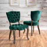 Christopher Knight Home® - Noble House - Bates Tufted Velvet Fabric Dining Chairs - Set of 2