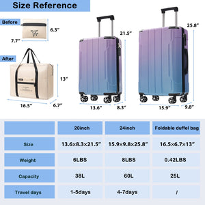 English Elm Luggage 3 Piece Polycarbonate Hardshell Set with Tsa Lock and Spinner Wheels for Travel N730P298383M