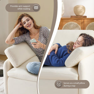 English Elm 50*43" Oversized Chenille Armchair Deep Lounge Seat Modern Minimalist Living Room Chair Cream N723S5042A