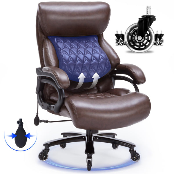 English Elm 500lbs Heavy Duty Executive Chair Wide Spring Seat Ergonomic High Back Home Office W5201P418278