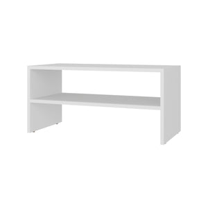 English Elm Modular compact shoe rack with 2 adjustable shelves, modern engineered wood design, durable storage White 28.74 L x 15.35 W x 3.15 H B097P395873