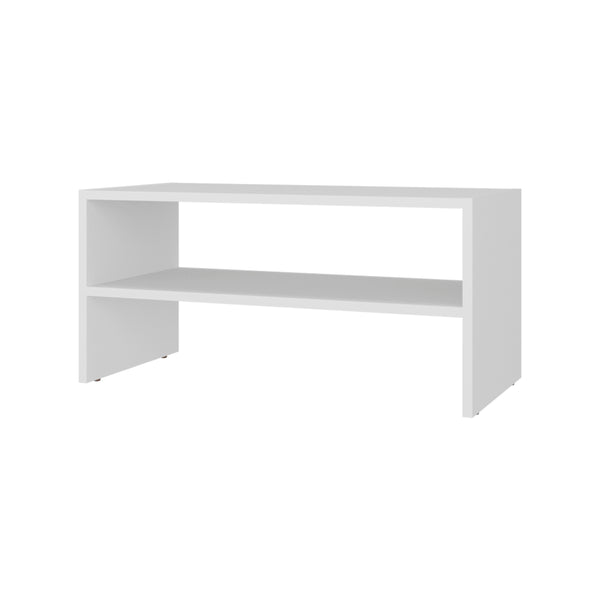 English Elm Modular compact shoe rack with 2 adjustable shelves, modern engineered wood design, durable storage White 28.74 L x 15.35 W x 3.15 H B097P395873