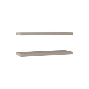 English Elm Ecco Floating Shelves Set of 2 — 31.5" Sleek Hidden-Bracket Display Shelves for Books & Decor taupe 32 L x 11 W x 4 H B070P234344