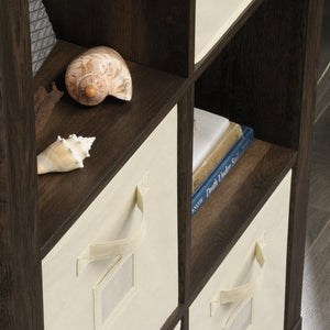 English Elm 8-Cube Organizer Brown finish - 8-Compartment Engineered Wood Storage with Removable Bins, 31"x15"x58" B356P402702