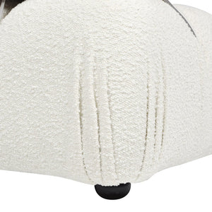 English Elm Jennifer Taylor Home - Marcel Luxurious 36" Bubble Modular Lounge Arm Chair with Bouclé Upholstery and Eucalyptus Frame White B2719P238257