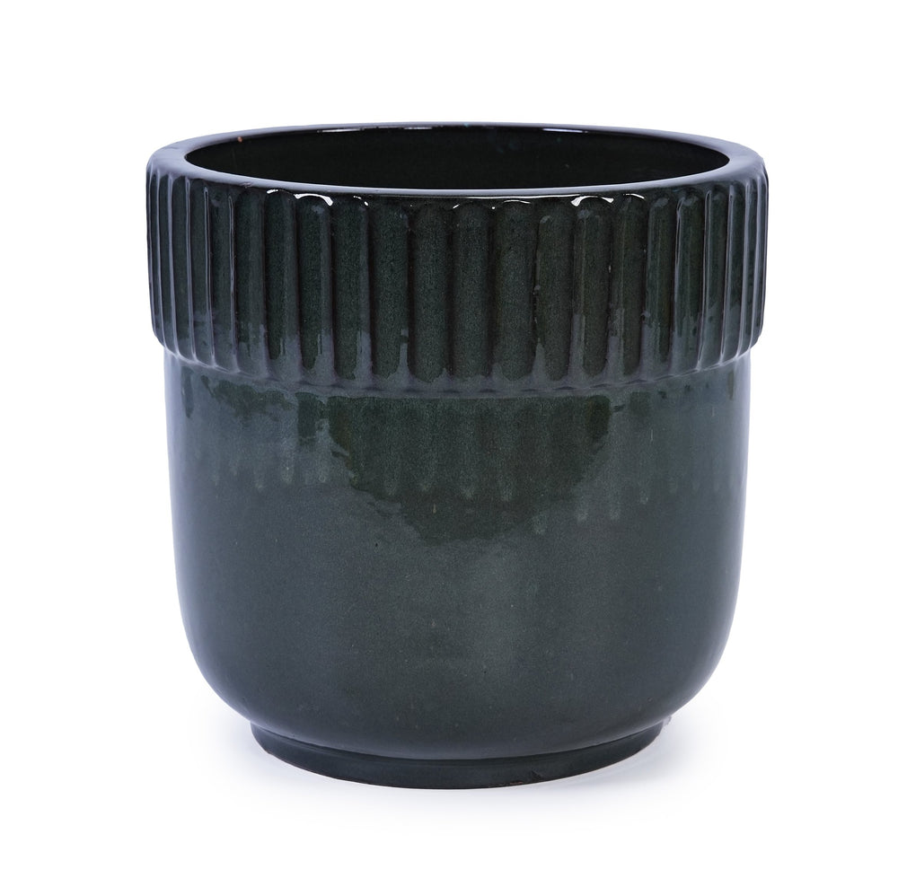 English Elm 3 Pieces Ceramic Flowerpot Set – Handcrafted Antique Black Planters For Indoor & Outdoor Use W3273P321472