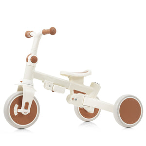 English Elm 7 in 1 Convertible Toddler Trike Aluminum Foldable Push Bike with Canopy for Ages 1 to 6 Ivory N726P248345O