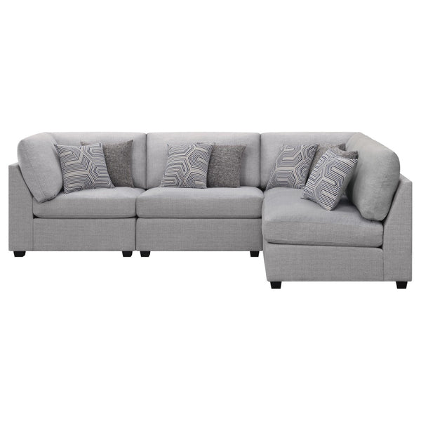 English Elm Lafayette Modular Sectional Sofa with Feather Down Cushions for Compact Living Rooms B062S01442