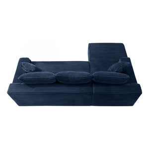 English Elm 106.3" Jumbo Corduroy L-shape Sectional Deep Seat Sofa No Assembly Modern Living W5515S00041