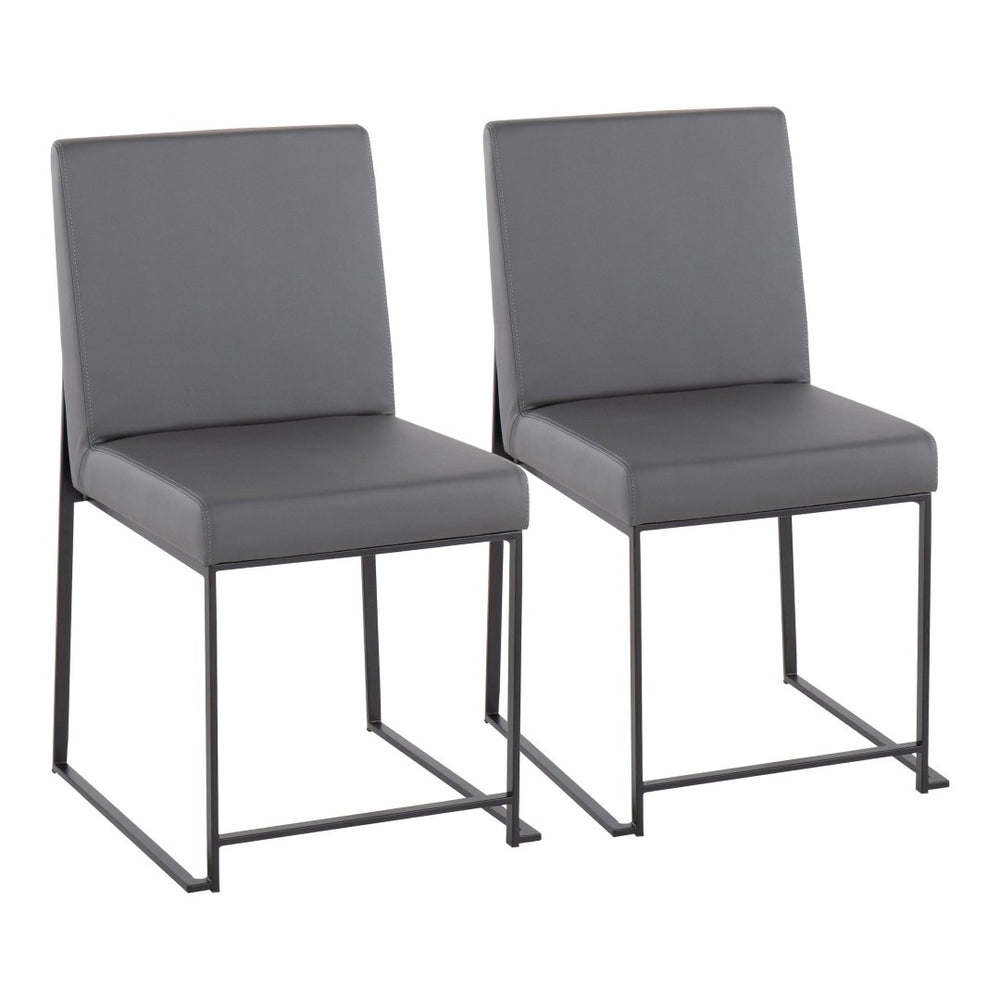 English Elm Mason Swivel Dining Chairs Faux Leather Upholstered with Steel Base Set of 2 Grey B202P223550