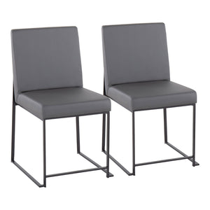 English Elm Mason Swivel Dining Chairs Faux Leather Upholstered with Steel Base Set of 2 Grey B202P223550