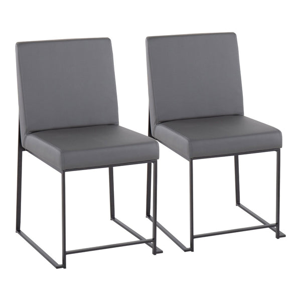 English Elm Mason Swivel Dining Chairs Faux Leather Upholstered with Steel Base Set of 2 Grey B202P223550