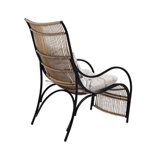 English Elm Christopher Knight Home® - 3 Piece Wicker Patio Set with Cloud-Like Cushions, Acacia Top Table, Rust-Resistant Steel Frame Beige,Black+Natural N780P209442N