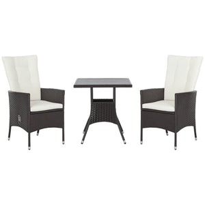 English Elm Stylish Pe Rattan 3 Piece Outdoor Bistro Set with Reclining Chairs and Faux Wood Table T3971P446123