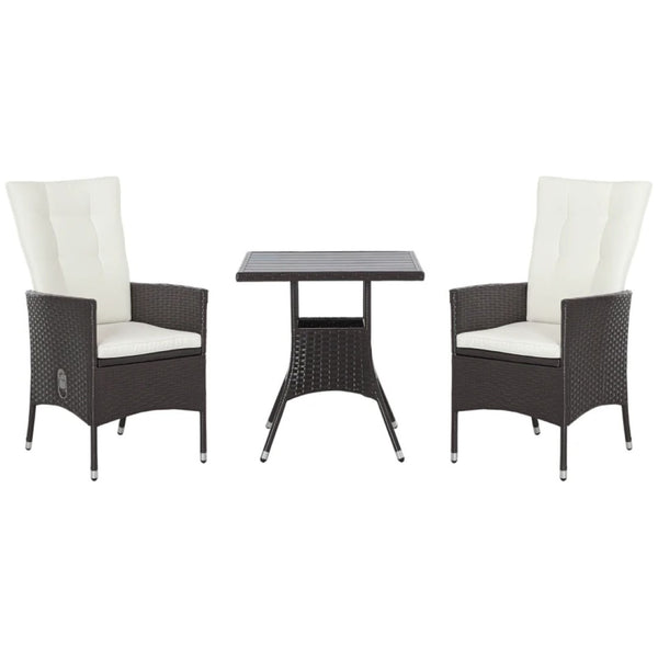 English Elm Stylish Pe Rattan 3 Piece Outdoor Bistro Set with Reclining Chairs and Faux Wood Table T3971P446123