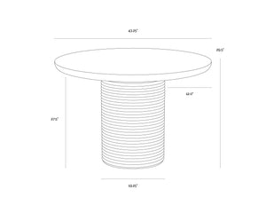 Sunpan Riva Dining Table - 43" Concrete Elegance With Stunning Marble Effect For Contemporary Spaces Brown Concrete 111920