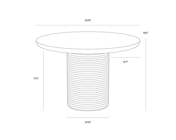 Sunpan Riva Dining Table - 43" Concrete Elegance With Stunning Marble Effect For Contemporary Spaces Brown Concrete 111920