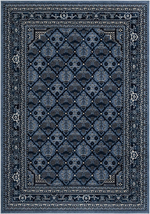 Unique Loom La Jolla Trellis Machine Made Geometric Rug Blue, Blue/Ivory/Navy Blue/Light Blue 7' 1" x 10' 0"