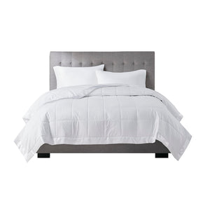 Madison Park Windom Casual Lightweight Down Alternative Blanket with Satin Trim MP51-1615 White