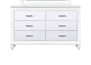 English Elm Livorno Embossed Silver Champagne Chest with Felt-Lined Top Drawer, Dovetail Full-Extension Drawers, Mirror Trim Accents Silver+White 37 L x 65 W x 20 H B078P286325