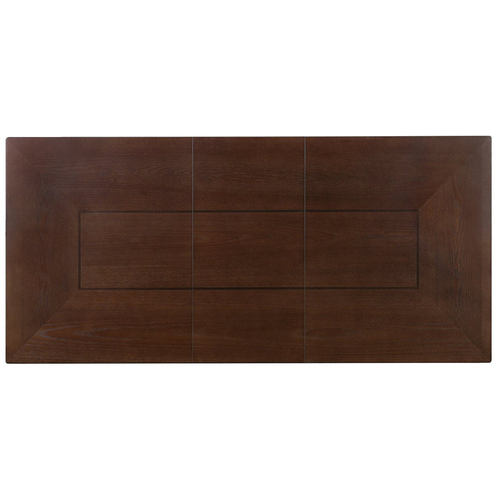 English Elm 7 Extendable Dining Table Set with 18" Leaf and 6 Upholstered Chairs — Rustic Farmhouse 60–78" Wood Veneer Table Brown N752S000090D