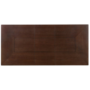 English Elm 7 Extendable Dining Table Set with 18" Leaf and 6 Upholstered Chairs — Rustic Farmhouse 60–78" Wood Veneer Table Brown N752S000090D