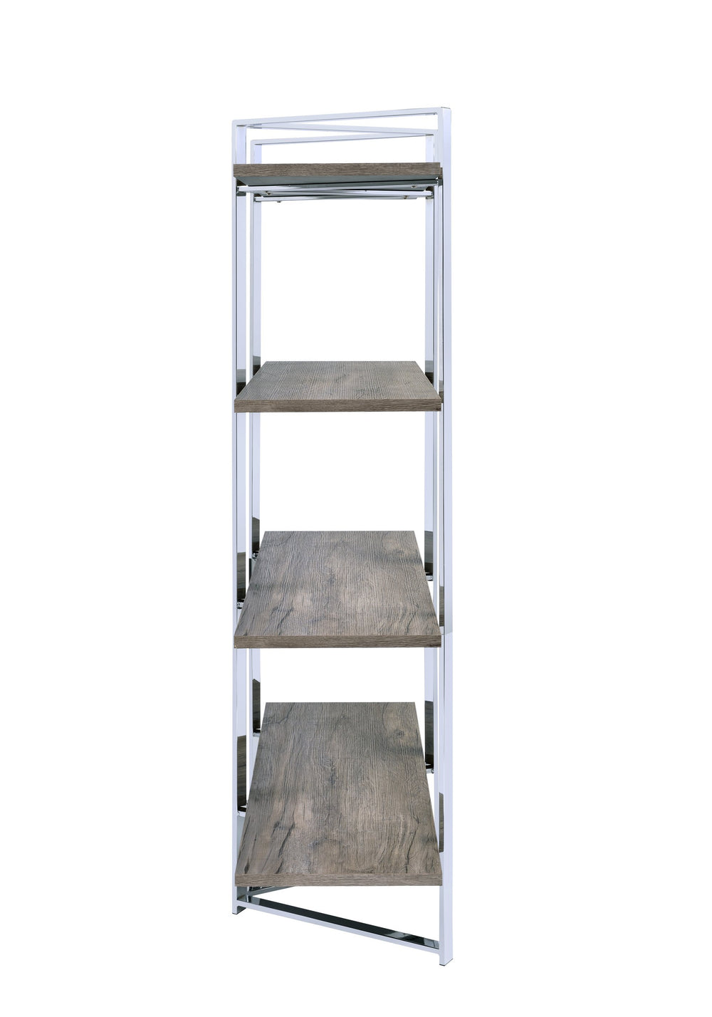 English Elm Natural Natural and Chrome 4-Shelf Bookshelf with Sturdy Chrome Frame, 72"H Modern Storage for Books & Decor B062P209196
