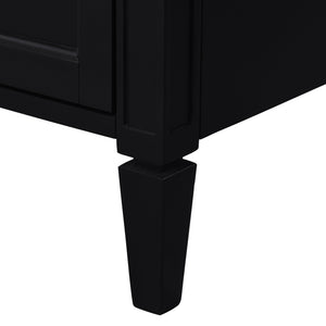 English Elm 30 30 Inch Bathroom Vanity with Ceramic Sink, Modern Compact 3-Drawer Storage Cabinet for Small Baths Black N710P247499B