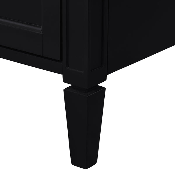English Elm 30 30 Inch Bathroom Vanity with Ceramic Sink, Modern Compact 3-Drawer Storage Cabinet for Small Baths Black N710P247499B