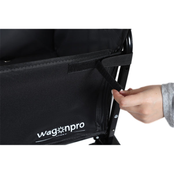 English Elm All-in-one Folding Camping Wagon with Bench Seating Storage and Pet Tether Outdoor Black+ Gray W2932P312713