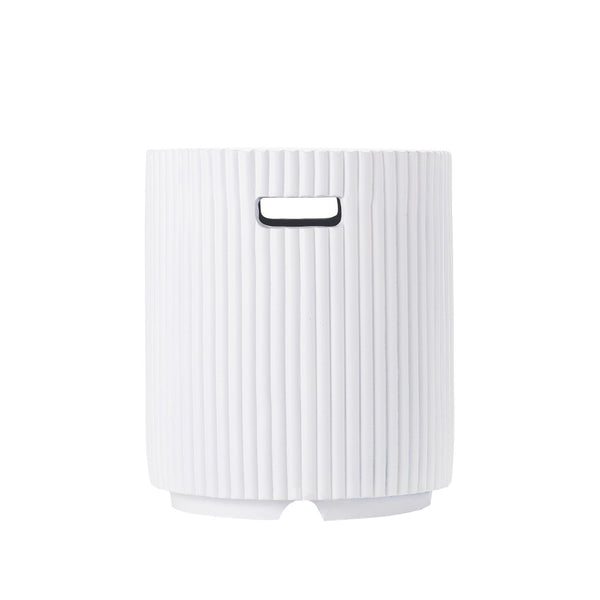 English Elm 17x19.9 Mgo Concrete Propane Tank Cover Outdoor Side Table with Metal Base White N772P409042W