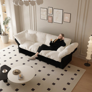 English Elm 74.8" Queen Pull Out Sofa Bed - 3-In-1 Convertible Velvet Loveseat With Pillows For Cozy Spaces W1885S00127