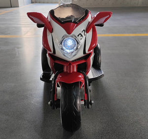 English Elm 6v Kids Ride on Motorcycle with Led Wheels Mp3 Player and Sport Bike Style for Toddlers Red W1760110304