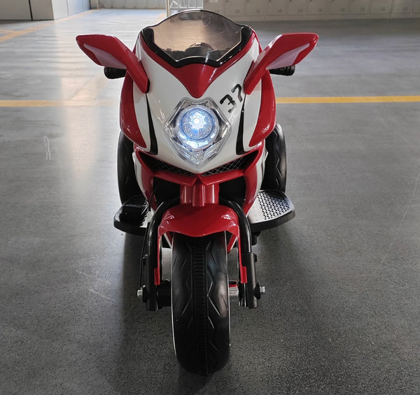 English Elm 6v Kids Ride on Motorcycle with Led Wheels Mp3 Player and Sport Bike Style for Toddlers Red W1760110304