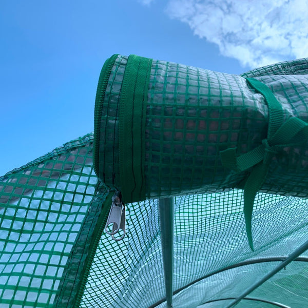 English Elm Outsunny Walk-in Hoop Greenhouse Steel Frame Pe Cover Ventilation for Year-round Growing W2225P217791