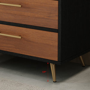 English Elm Modern Freestanding Bathroom Vanity with Vessel Sink Sintered Stone Gold Steel Legs W3136S00052