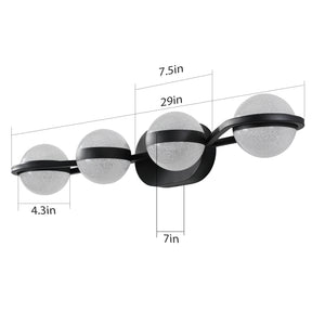 English Elm (Same As W1340P143677/L2001-B-4) 30" Black Led Bathroom Vanity Light - 4-Light Modern Fixture With Acrylic Shades W1340P206792
