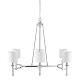 Martha Stewart Elegenza Transitional 6-light Chandelier with Fabric Drum Shades MT150-0079 Chrome