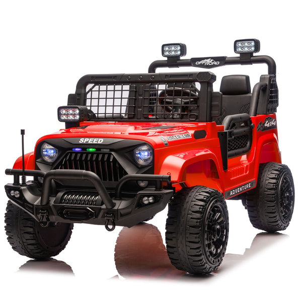 English Elm 24v Two Seater Kids Ride on Truck with Parental Remote and Four Wheel Suspension W1578P375445