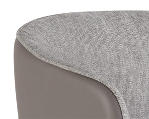 Sunpan ASHER Counter Stool - Stylish Flint Grey Fabric & Napa Taupe Faux Leather for Modern Spaces 104919