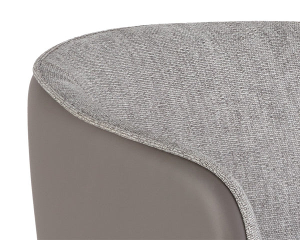Sunpan ASHER Counter Stool - Stylish Flint Grey Fabric & Napa Taupe Faux Leather for Modern Spaces 104919
