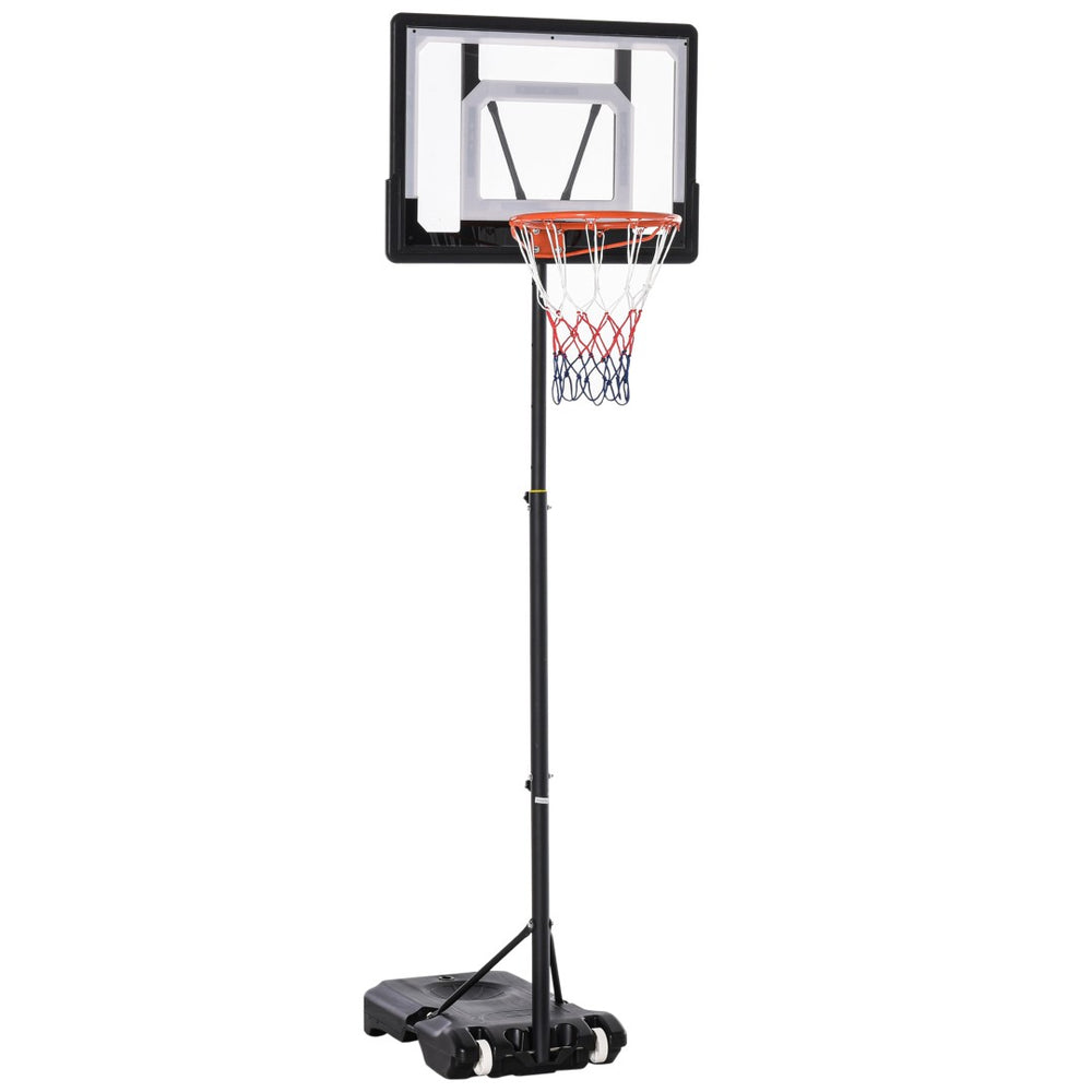 English Elm Soozier Portable Basketball Goal Steel Frame Adjustable Height Backboard with Wheels W2225P217772