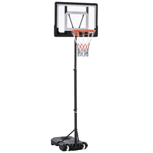 English Elm Soozier Portable Basketball Goal Steel Frame Adjustable Height Backboard with Wheels W2225P217772