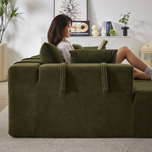 English Elm Modern Chenille Sectional Sofa Set, 108" L Shaped Couch With 6 Pillows For Cozy Living Room Spaces W834P240005