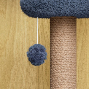English Elm 31.5-inch Grooved Wood Cat Litter Cabinet with Integrated Tree Mid-century Pet Furniture Natural W1162P407685